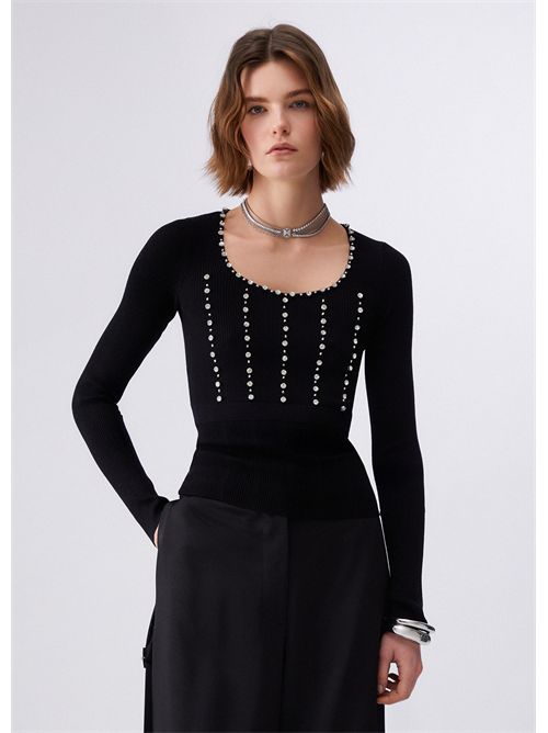 Maglia con ricami gioiello LIU JO | PA6021MS99E/C3912